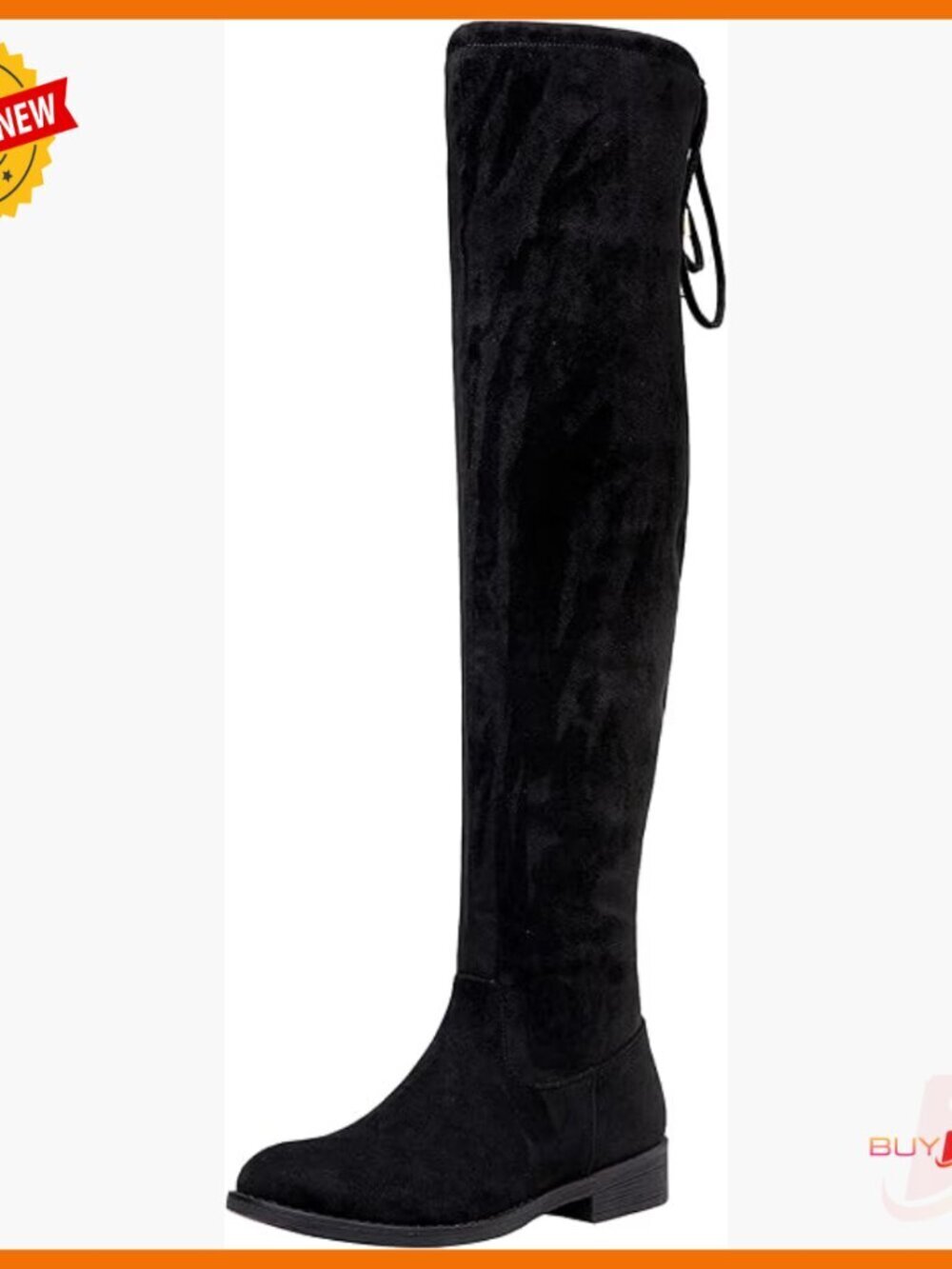 Women's Suede Over The Knee Boots Low Flat Heel Thigh High